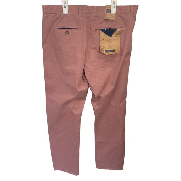 Across The Pond‎ Mens Chino Pants Mauve Size 34x 32 - Picture 2 of 7